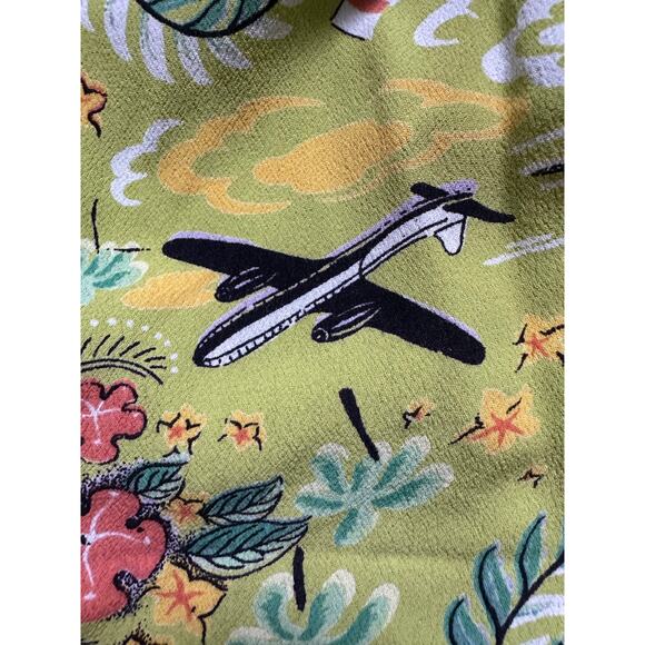 Loco Lindo Women Crop Pants Boho Rayon Elastic Waist green Hawaii Beach Sz S - Picture 10 of 14